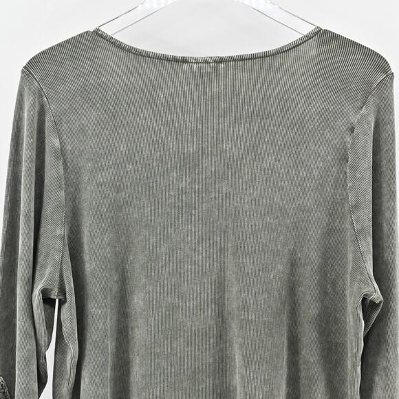 TORRID Top Womens Size 3X Rib Scoop Neck Crochet Long Sleeve in Deep Depths Boho - Picture 5 of 12